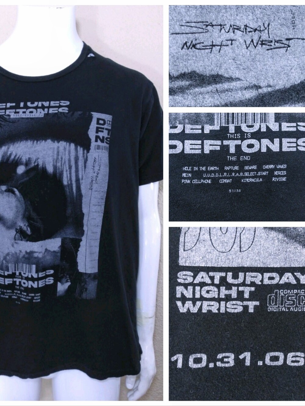 DEFTONES T Shirt XL Saturday Night Wrist 2006 GRAPHIC BAND TEE Vintage Vtg 00s